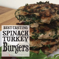 Burgers with text Best Tasting Spinach Turkey Burger