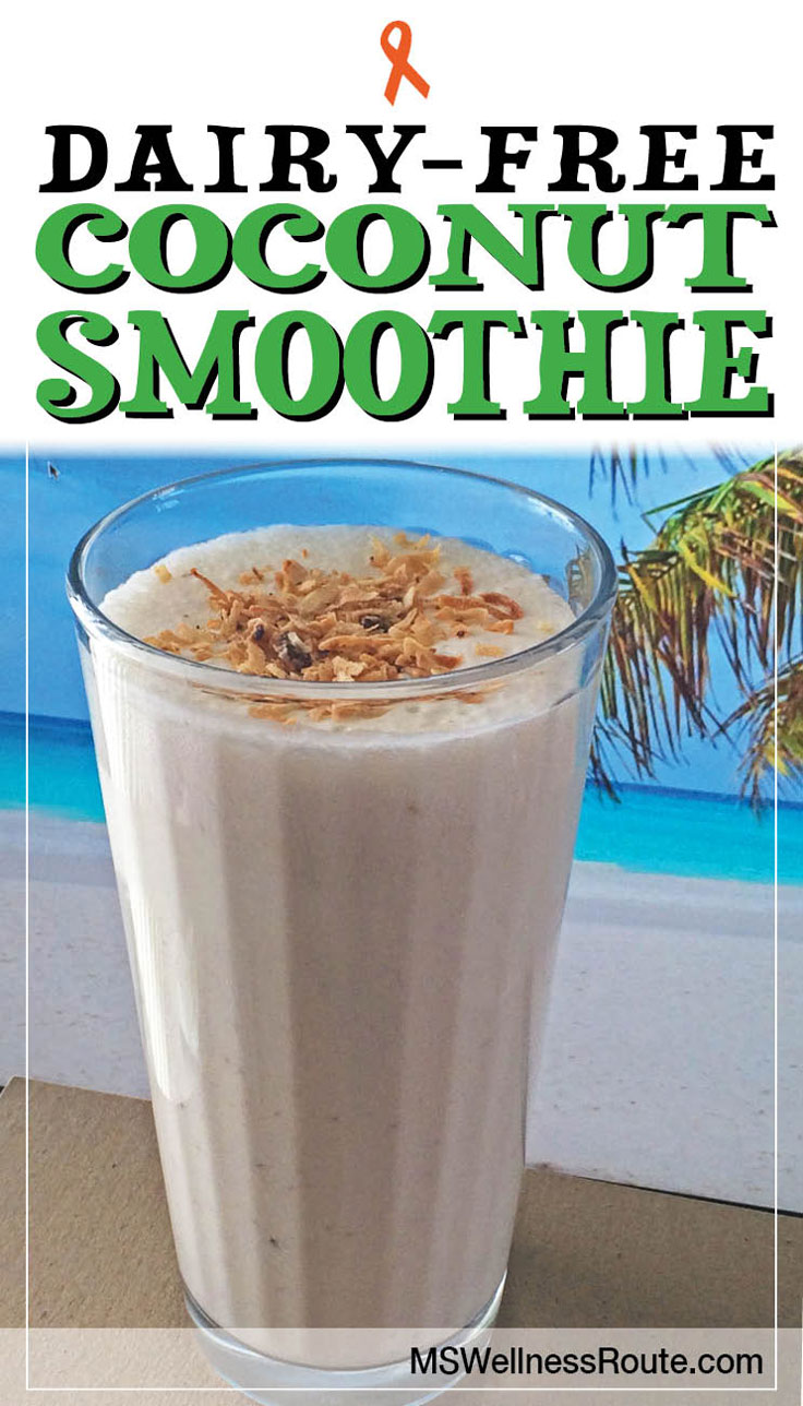 A delicious and easy to make dairy-free coconut smoothie and it's sugar-free.