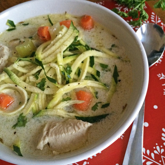 Creamy Chicken "Zoodle" Soup