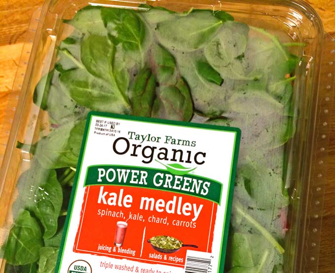 Power Greens organic salad mix container.