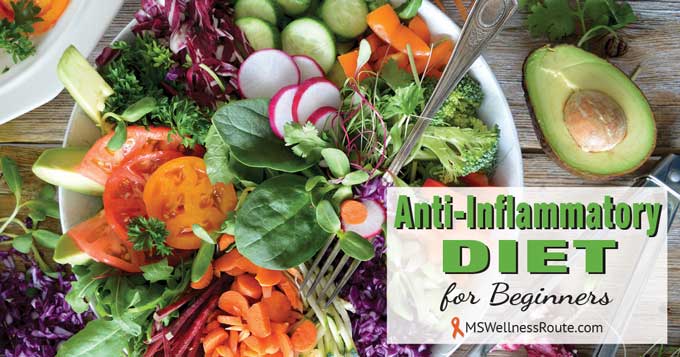 A loaded vegetable salad with overlay: Anti-inflmmatory Diet for Beginners