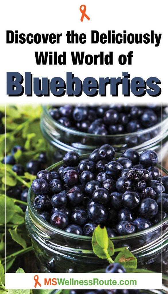 Jars of blueberries with headline: Discover the Deliciously Wild World of Blueberries