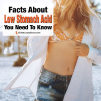 Young woman in shorts and bikini with overlay Facts About Low Stomach Acid You Need To Know