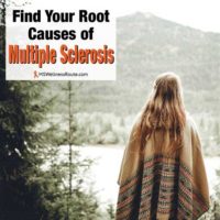 Woman looking lake with overlay: Find Your Root Causes of MS