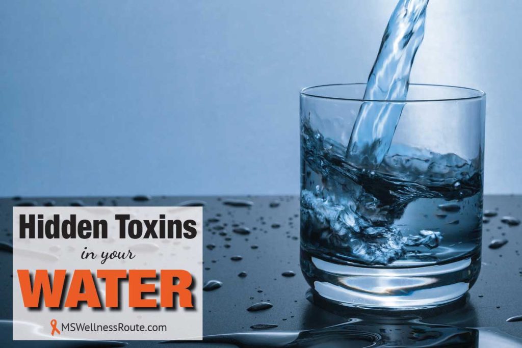 Water pouring into glass with overlay: Hidden Toxins in Your Water