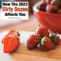 A bowl of strawberries with overlay: How the 2023 Dirty Dozen Affects You