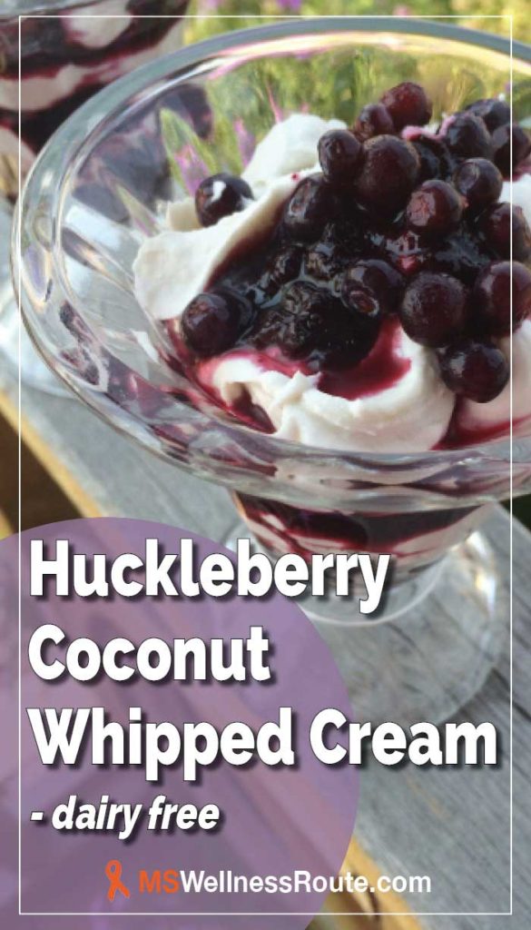 A delicious dairy-free huckleberry dessert with coconut whipped cream. | Paleo | AIP | #huckleberryrecipe #dairyfree #paleorecipe