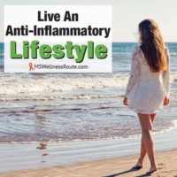 Woman walking on beach with overlay: Live an Anti-inflammatory Lifestyle