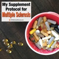 Small dish full of supplements with overlay: My Supplement Protocol for MS