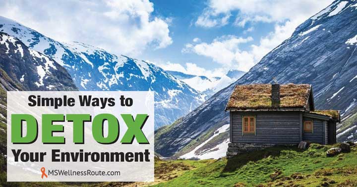 Small cabin up in the snowy mountains with overlay: Simple Ways to Detox Your Environment