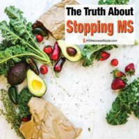 Grocery bag of veggies spilled out with overlay: The Truth About Stopping MS
