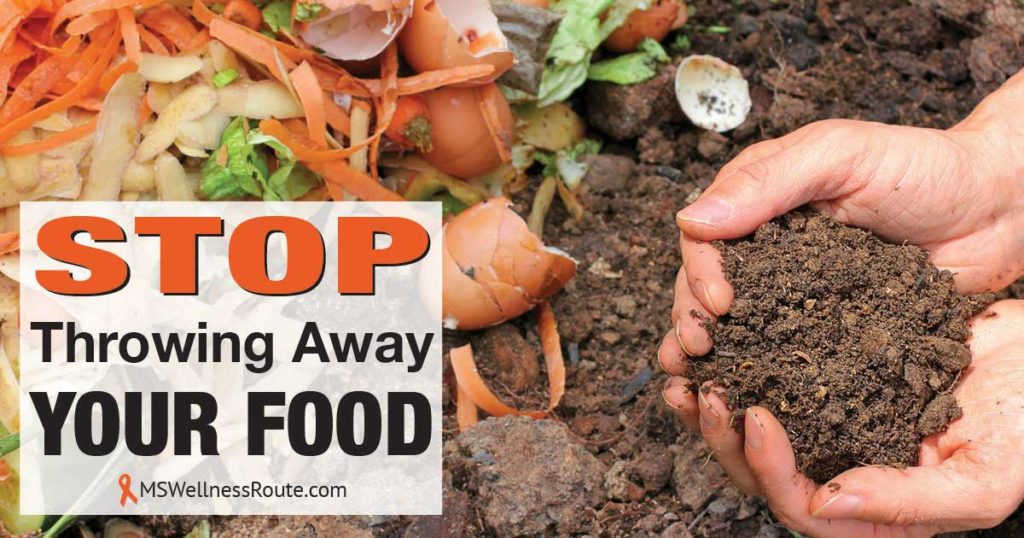 Edible food scraps with overlay: Stop Throwing Away Your Food