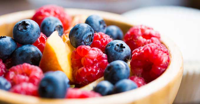 A bowl of healthy fruit.