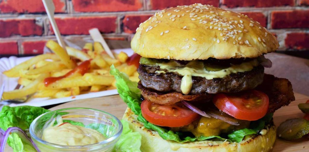 Burger and fries