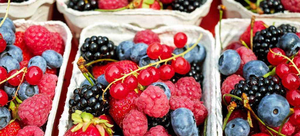 Cartons of mixed berries